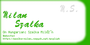 milan szalka business card